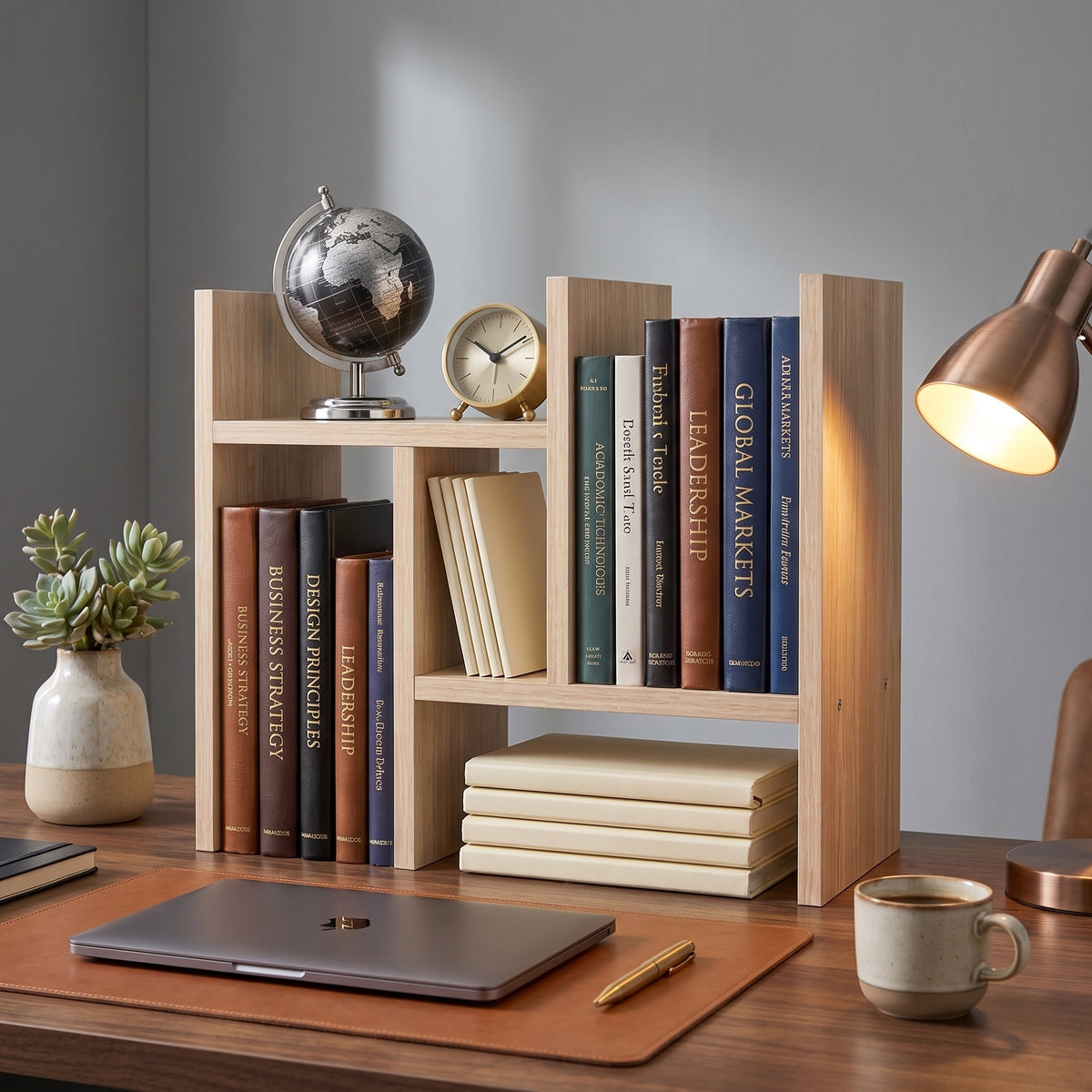 Organisateur de Bureau Multifonction en MDF – Étagère de Rangement à Plusieurs Niveaux