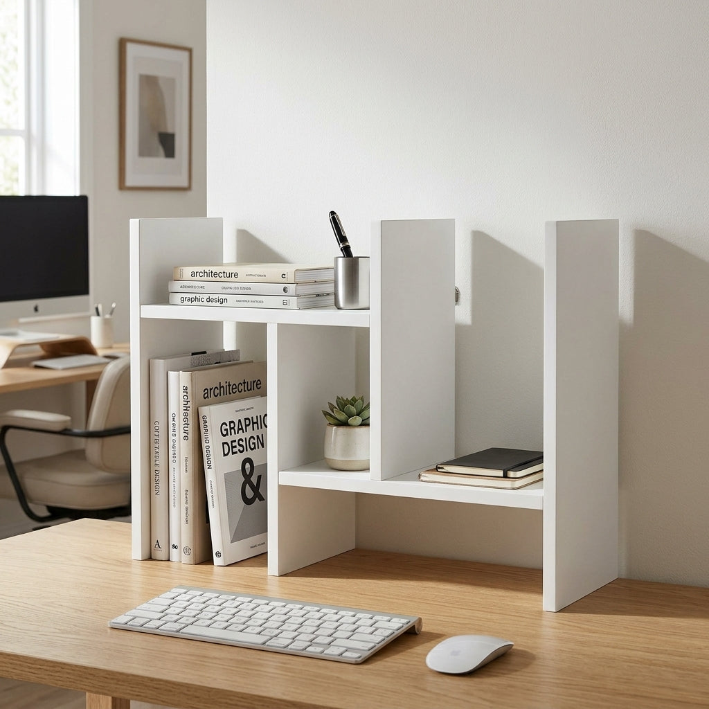 Organisateur de Bureau Multifonction en MDF – Étagère de Rangement à Plusieurs Niveaux