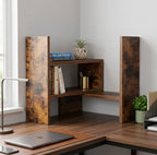 Étagère de Bureau 3 Niveaux Ajustable & Extensible en Bois MDF