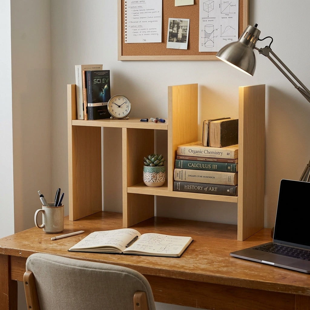 Organisateur de Bureau Multifonction en MDF – Étagère de Rangement à Plusieurs Niveaux